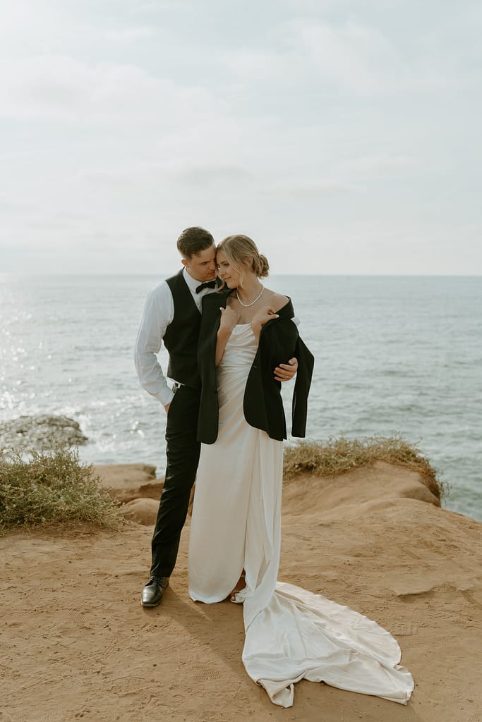 sunset cliffs wedding couple photos