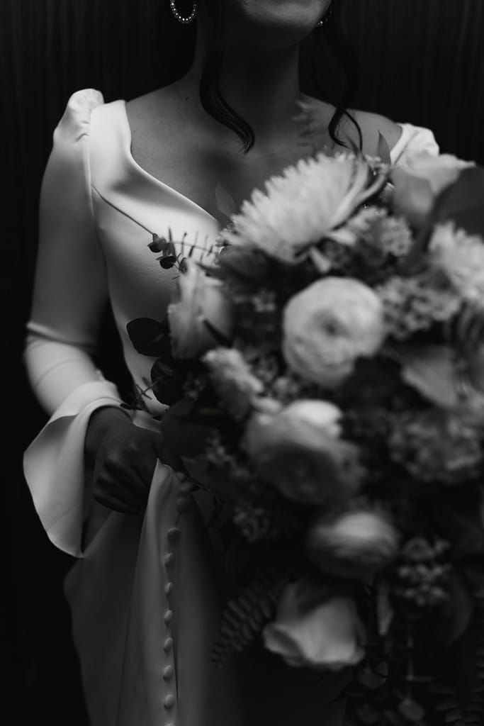 bride at their downtown courthouse elopement