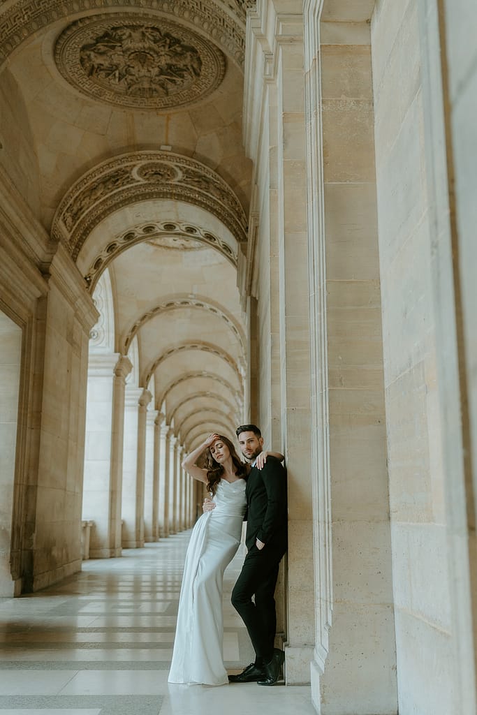 A destination wedding and elopement photographer shoots editorial Paris couple photography.